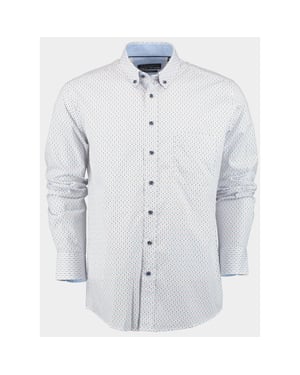 Bos Bright Blue R.b. boston casual hemd lange mouw regular fit cotton 427670/604