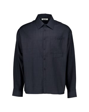 Olaf Wool blend boxy ls shirt lange mouw overhemden m240311