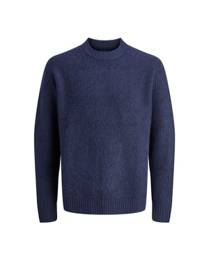 Jack & Jones Tröja York Ollie Stickad Rundhals Blå