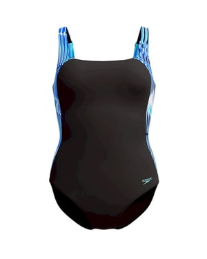 Speedo eco lunalustre 1p blu/grn wedstrijd badpak dames -