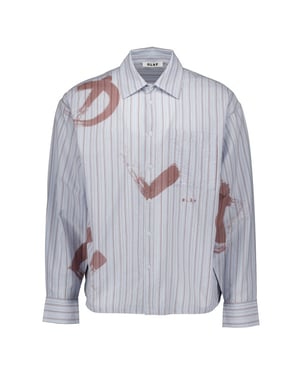 Olaf Brushstroke logo stripe ls shirt lange mouw overhemden m240309