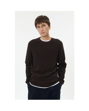 Matinique 30207195 lagoon 190912 chocolate brown - heren trui met crew neck