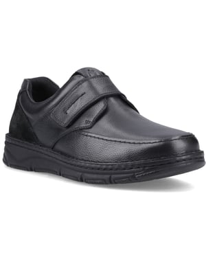Hush Puppies Forde Touch Fastening Läder Svarta Loafers för Män