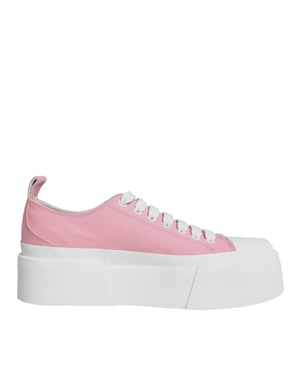Dolce & Gabbana Rosa Vita Canvas Logotyp Lågskor Sneakers