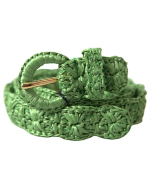 Dolce & Gabbana Green Viscose Weaved Skinny Waist Belt