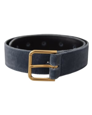 Dolce & Gabbana Marineblauwe Katoenen Gouden Metalen Logo Taillegesp Riem