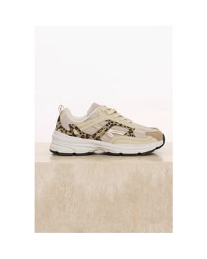 Rino & Pelle Milie.1002621 rino&pelle mixed material sneaker snow white leopard