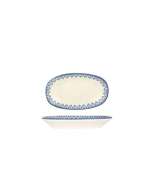 Bonna Serveerschaal esnaf porselein 15x8.5 cm set van 4