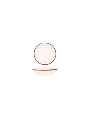 Bonna Serveerschaal linea burgundy porselein 9 cm (50cc) set van 2