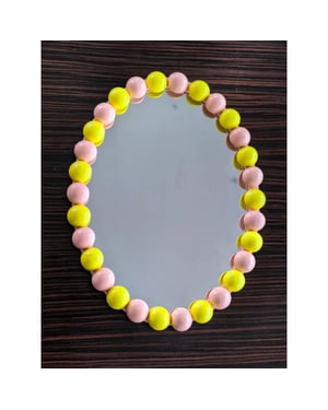House Vitamin Mirror oval bubbles -light pink/yellow- 29x22.5cm