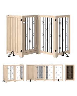 4goodz Opvouwbaar veiligheidshek voor huisdieren 205 cm breed en 90 cm hoog