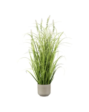 Kopu ® kunstplant gras met pluim 75 cm met sierpot grijs/