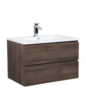 Badplaats Badkamermeubel set angela 80cm bruin badmeubel met wastafel