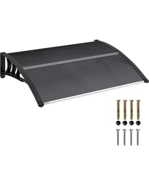 4goodz Deurluifel afdak 75x100 cm overkapping polycarbonaat -