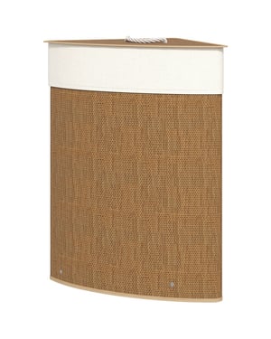 4goodz Wasmand hoekmodel bamboe met deksel 55 liter -