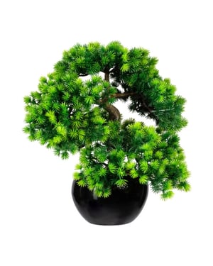 Kopu ® kunstplant bonsai lariks 37 cm met zwarte pot bonsai boompje