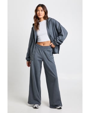 Washed Oversized Zip Through Hoodie Tracksuit