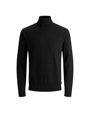 Jack & Jones Tröja Emil Stickad Rulleck Svart