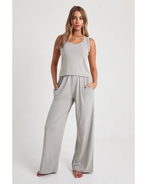Modal Vest & Wide Leg Trousers Pyjama Set