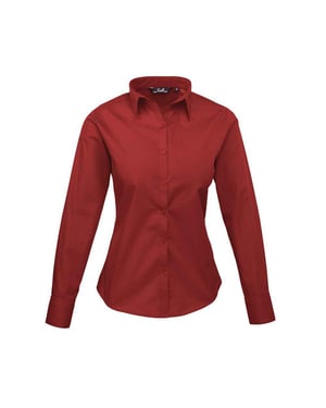 Premier Dames popeline blouse met lange mouwen