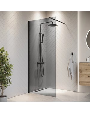 Badplaats Douchewand rizani 80 x 200 cm zwart – inloopdouche 8 mm