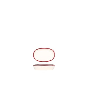 Bonna Serveerschaal linea burgundy porselein 10 cm set van 2