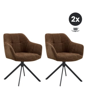 Multifurn 2x eetkamerstoel jesse stof choco