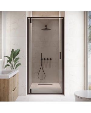 Badplaats Douchedeur seattle 80 x 190 cm zwart douchewand 6 mm