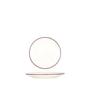 Bonna Dessertbord linea burgundy porselein 17 cm set van 6