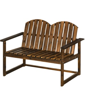 4goodz Tuinbank met armleuning massief hout kleur teak