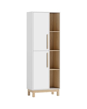 4goodz Boekenkast met 4 open planken, en 2 deuren /bruin