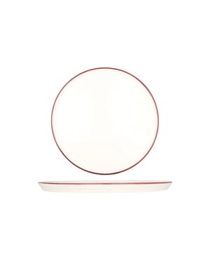 Bonna Dinerbord linea burgundy porselein 28 cm set van 6