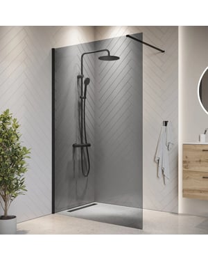 Badplaats Douchewand rizani 120 x 200 cm zwart – inloopdouche 8 mm