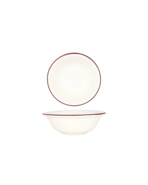 Bonna Kommetje linea burgundy porselein 16 cm (400cc) set van 6