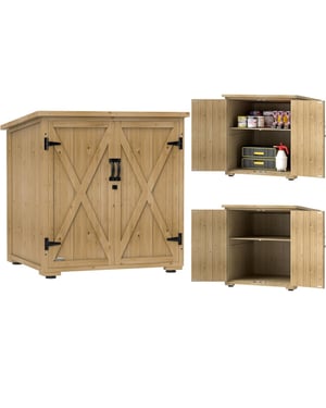 4goodz Tuinkast dubbele deuren en deksel 77,5x88x90 cm -