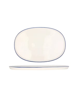 Bonna Serveerschaal linea blue porselein 34 cm set van 2