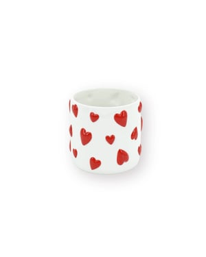 House Vitamin Pot planter hearts dolomite white/red 12.5x12.5x13 cm