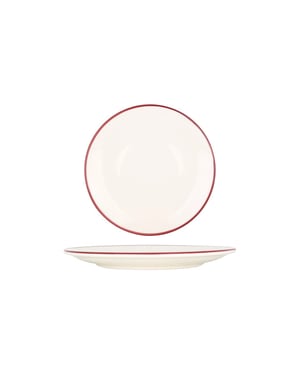 Bonna Dessertbord linea burgundy porselein 23 cm set van 6