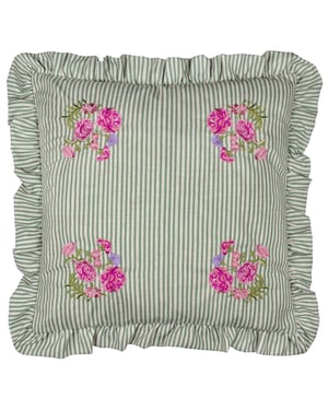 Wylder Martha Ruffle Embroidered Ruffle Feather Filled Cushion