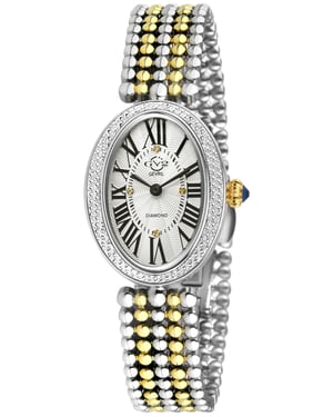 GV2 Piazza Navona Women's Swiss Quartz 316L Stainless Steel  Silver/White Dial Two tones SS/ IPYG Bracelet Watch