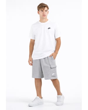 Nike Mens Tracksuit T Shirt Cargo Pocket Shorts in White/Grey