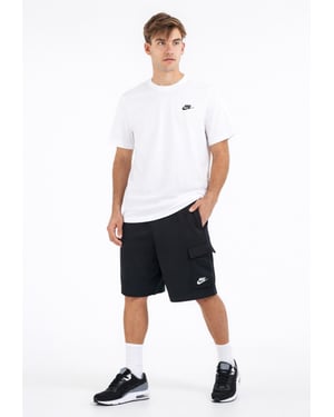 Nike Mens Tracksuit T Shirt Cargo Pocket Shorts in White/Black