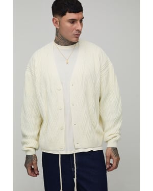 Tall Oversized Boxy Cable Knitted Cardigan