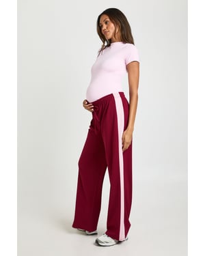 Maternity Contrast Side Stripe Wide Leg Trousers
