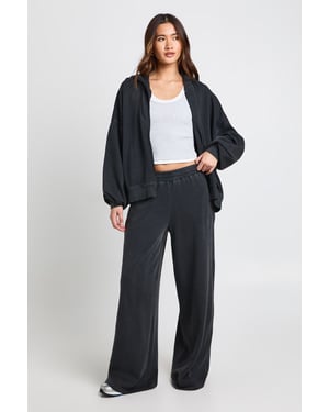 Washed Oversized Zip Through Hoodie Tracksuit