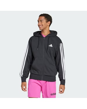 Essentials 3-Stripes French Terry Full-Zip Hoodie