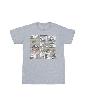 Disney Heren Knabbel en Babbel Strip-T-shirt (Sportgrijs)