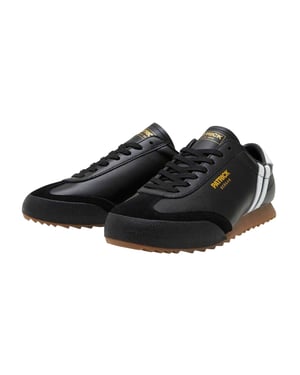 Patrick Mens Bergan Leather Trainers (Black/White)