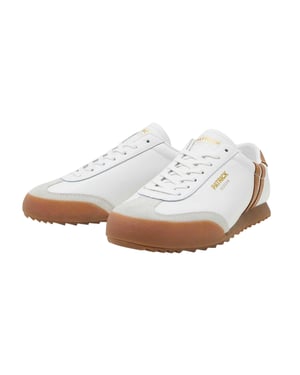 Patrick Mens Bergan Leather Trainers (White/Tan)
