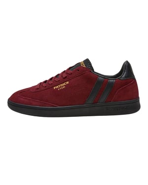 Patrick Mens Lyon Suede Cupsole Trainers (Burgundy/Black)